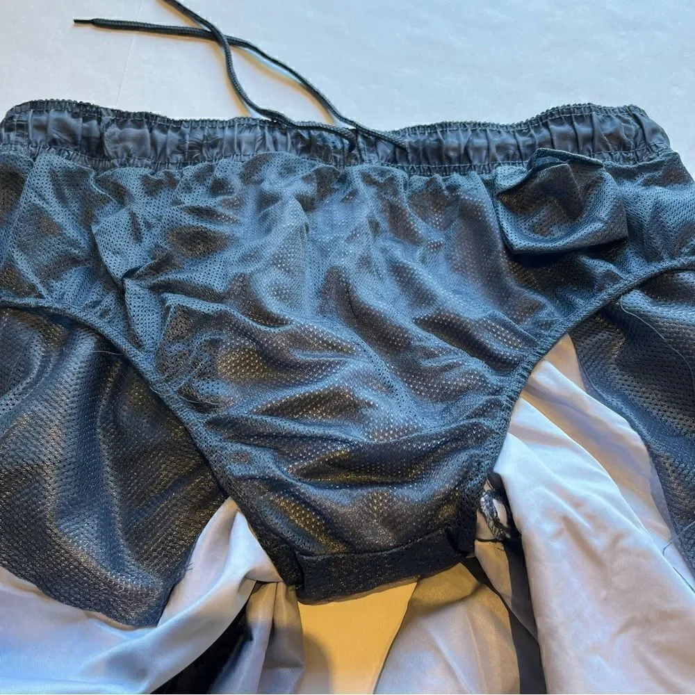 OP Men's Swim Trunks Navy/Steel Blue Tropical Design Size Large(36-38)